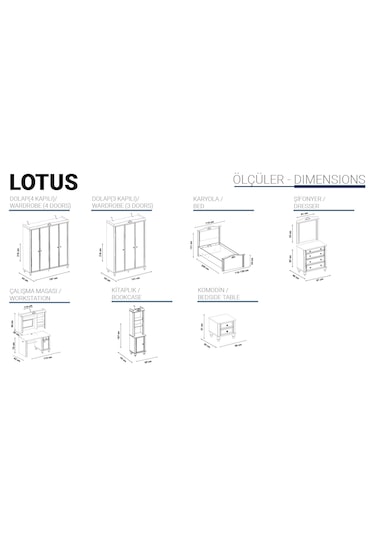 Lotus Genç Odası Beyaz