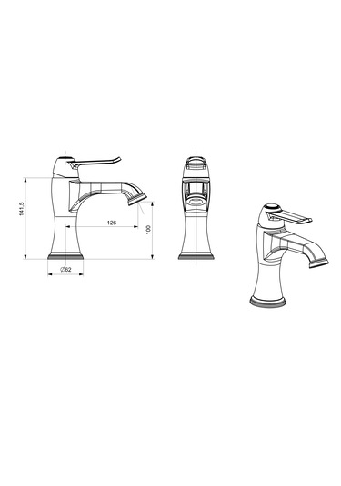 Gust Siyah Lavabo Bataryası Siyah