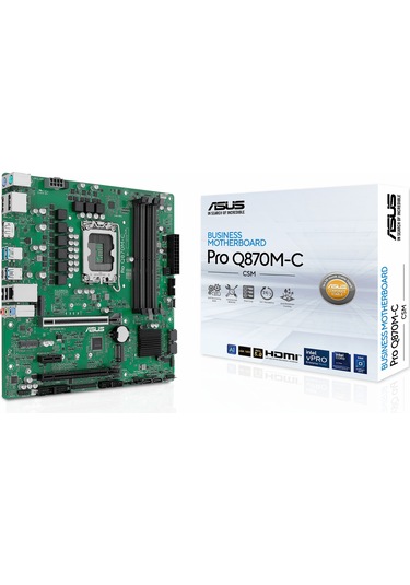 Asus Pro Q870m-c-csm Ddr5 6400mhz Oc M.2 Hdmı/dp/usb-c Pcıe 4.0 1851p Matx Anakart