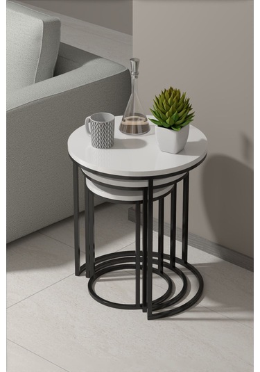 Zigon Sehpa C Lüx Beyaz Çok Renkli