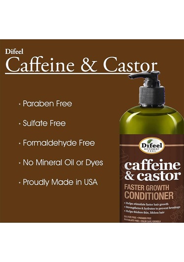 Difeel Caffeine & Castor Saç Uzamasını Destekleyen Saç Kremi 1lt