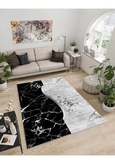 Dijidekor Işıltı Koleksiyonu Model60 Süngerli Dijital Baskılı Saçaksız Mutfak Halısı Yolluk