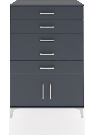 Hyperion Dolap 5 Çekmeceli 2 Kapaklı 88x44x134 Antrasit-antrasit Antrasit