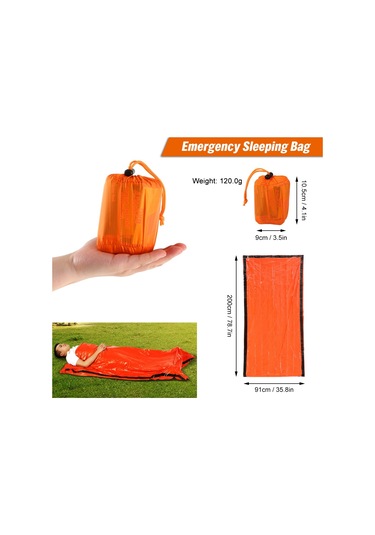 Açık Pe Alüminyum Film Acil Uyku Tulumu Turuncu