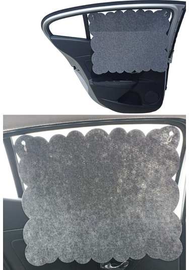 Oto Güneşlik Perdesi Yan Cam Araç Perdesi Arka Koltuk Emzirme Örtüsü Gri Keçe Vantuzlu 1 Adet