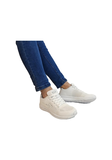 Jump 24937-24938 Beyaz Fuspetli Çok Hafif Rahat Spor Ayakkabı Beyaz