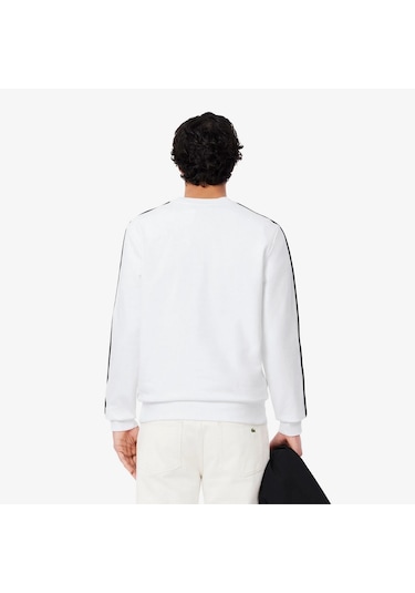 Lacoste Sh9818 Erkek Sweatshirt Beyaz