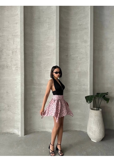 Puantiyeli Etek Pembe