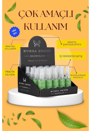 Bursa Şehir Kolonyaları, 20'li Çınarın Serinliği Kolonya Seti, Mini Boy, Sprey Kolonya