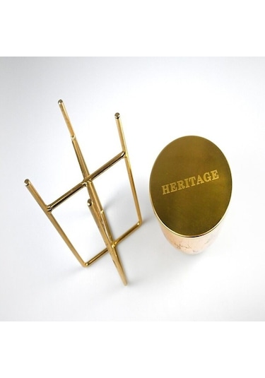 Altın Rengi Metal Ayaklı Dekoratif Mum Tutacağı 20 X 8.5 Cm