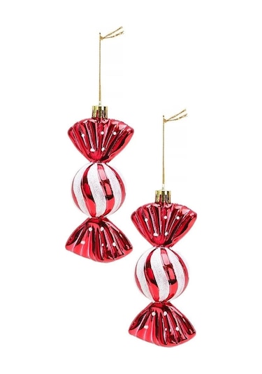 Yılbaşı Ağacı Süsü Şeker Figürlü Ağaç Süsü 11 Cm 2'li Ağaç Süsü