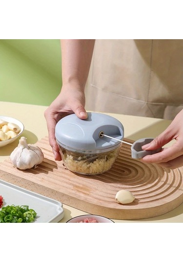 Fochsia Yeşil 500 Ml Manuel Mutfak Robotu Doğrayıcı Bıçaklı Sebze Et Parçalayıcı Pratik Mutfak Aleti Yeşil