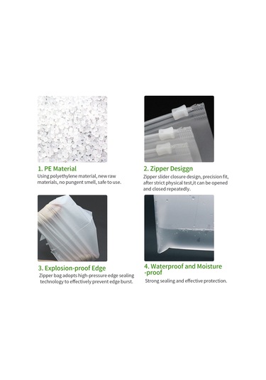 30x40cm 50 Adet Ambalaj Poşetleri Buzlu Çanta Fermuarlı Plastik Os5832-4 Diğer