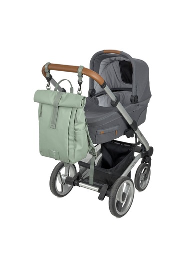 Lassig Rolltop Up Bebek Bakım Sırt Çantası Silver Green Açık Yeşil