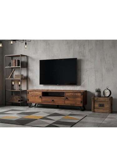 Raweyn Pearl Doğal Ahşap Tv Ünitesi - 170cm Ceviz