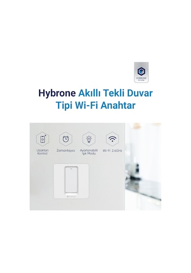 Hybrone Duvar Tipi Tekli Akıllı Anahtar