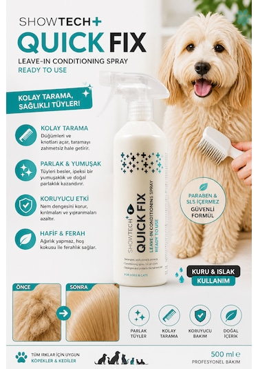 Show Tech+ Quick Fix Köpek Kıtık Açıcı Kolay Tarama Spreyi 500 Ml - Kuru Ve Islak Kullanım