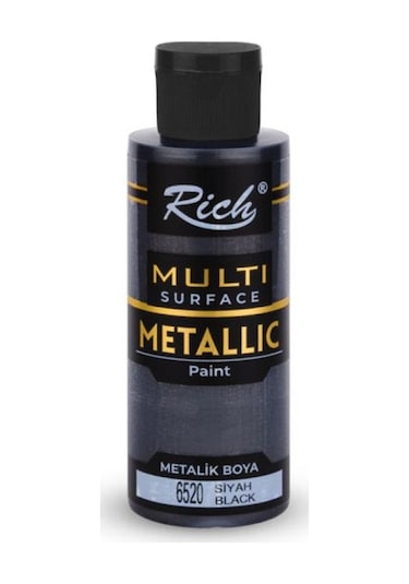 Rich Multi Surface Metalik Akrilik Boya Siyah 120Ml