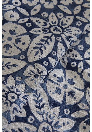 Karaca Home Ida %100 Pamuk Çift Kişilik Pike Takımı Mavi Mavi