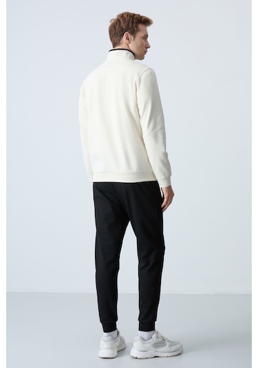 Tommy Life Hugo Bej - Siyah Jogger Erkek Eşofman Takım - 85198 Siyah - Krem Krem - Siyah