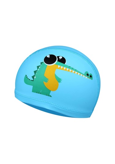 Çocuk Yüzme Boneleri Mavi Timsah Desen - Çocuklar İçin Yüzme Bon Mavi