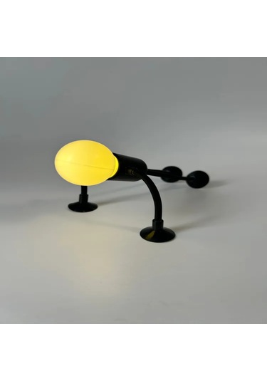 Konesam Usb Şarjlı Led Kişi Figürlü Gece Lambası - Yumuşak Sarı Işık, Çocuk Odası, Yatak Odası, Konforlu Atmosfer Siyah