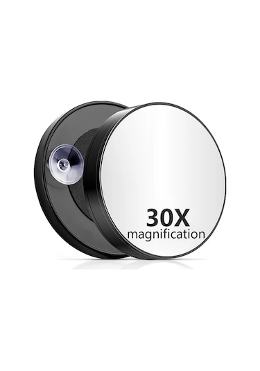 Fochsia Güçlü Vantuzlu 3.5 İnç Büyüteçli Seyahat Makyaj Aynası - Kaş Ve Kirpik İçin Kompakt Siyah Tasarım Siyah