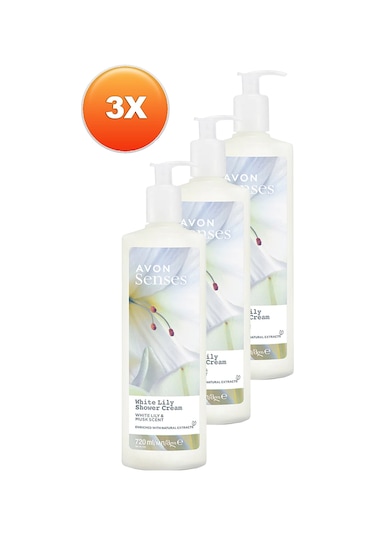Avon Senses White Lily Beyaz Zambak Kokulu Duş Jeli 3 x 720 ML