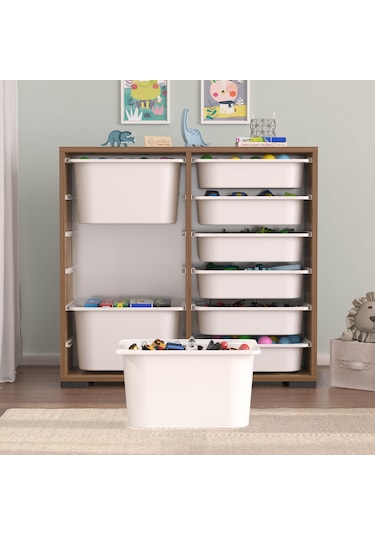 Carla 9 Sepetli Çok Amaçlı Oyuncak Dolabı Tropik Ceviz Tropik Ceviz