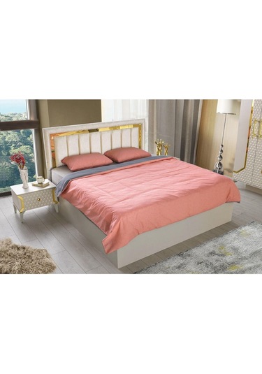 Milano Komodin-mdf-aynalı-kum Beji- Beyaz