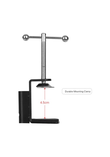 Maiyame Siyah Metal Mikrofon Standı, Tutucu Ve Montaj Kelepçesi Seti, 340g Ağırlık, 40x11.5x4.5cm Paket Boyutu
