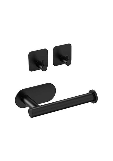 Ulzyvf Yapışkan Tuvalet Tutucu, Modern Siyah Kendi Kağıdı, Pratik Banyo Aksesuarı, Kolay Kurulum Siyah