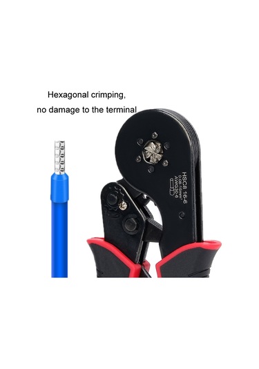 Sones Tel Boru Tipi Avrupa Terminali Sıkma Pensesi Hcs8 16-6 Kırmızı Siyah