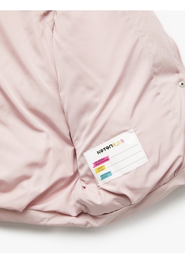 Koton Dik Yaka Fermuarlı Kolsuz Şişme Yelek Pembe 6wkg20054aw Gül