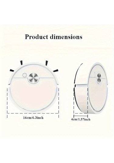 Xuweiwei Beyaz Xfy015 Kompakt Mini Robot Supurge Pil Olmadan Guclu Emis Ev Otel Ofis Temizligi