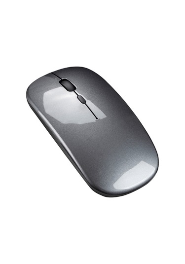 Monyee Şarj Edilebilir 2.4g Kablosuz Sessiz Fare, İnce Tasarım, Uzun Pil Ömrü, Ergonomik, Gri Optik