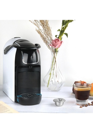 Bloomnest Paslanmaz Çelik Kahve Kapsülleri - Kaşık Fırçalı Doldurulabilir, Makineler İçin Yedek