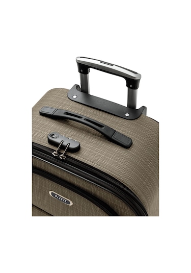 Oleets 8 Tekerli Su Geçirmez Ultra Kalite Kumaş Orta Boy Valiz Bej