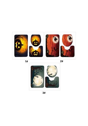 3 Adet/takım  Tarzı Banyo Dekoru Kaymaz Zemin Matı Banyo Paspası + Kaide Halı + Kapaklı Tuvalet Kapağı  Süslemeleri