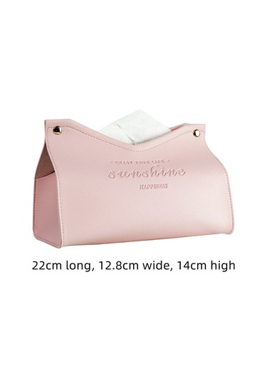 Pink1-leather Doku Kutusu Araba Doku Kutusu Ev Oturma Odası Dekorasyon Yatak Odası Mutfak Masaüstü İskandinav Büyük Saklama Kutusu Peçete Tutucu