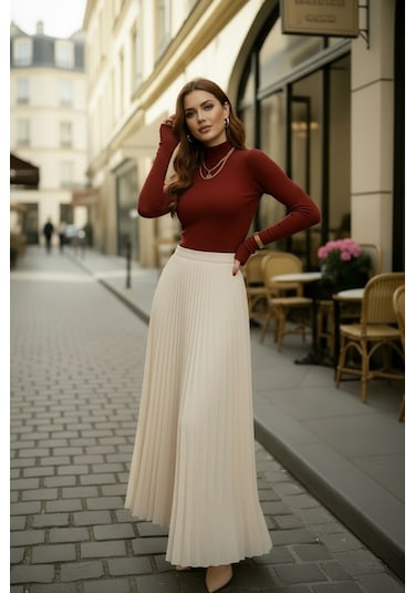 %95 Pamuklu Parmak Geçmeli Kadın Body Esnek Kumaş Bordo
