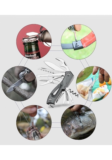 Valkyrie Çok Fonksiyonlu Outdoor İsviçre Kamp Cep Çakısı Siyah