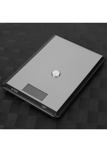 Youmex Pratik Mutfak Dijital Terazi, 10kg/1g Hassas Ölçüm, Paslanmaz Çelik Yüzey, Çoklu Birim Dönüşümü G/oz/ml/kg Siyah
