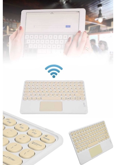 Android Ve Apple Uyumlu iOS Uyumlu Bluetooth Klavye Touchpad Slim Kablosuz Wifi Q Klavye