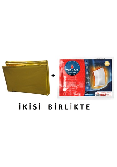 20 Saat Isıtıcılı Termal Battaniyeli Theheatcompany Notfall Paket Altın - Gümüş