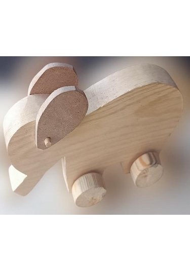 Hobi Adn Dekoratif Ahşap Oyuncak Fil Çam Ağacından İmal Model El Yapım