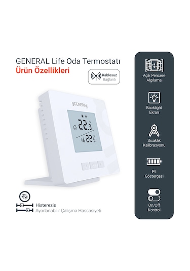 Mitra Ht16s Rf Kablosuz Oda Termostatı - Beyaz