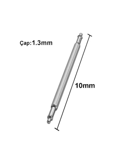Koodmax 50 Adet Paslanmaz Çelik Yaylı Kol Saati Kordon Pimi Susta - 1.3mm 10mm