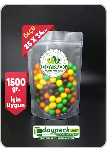 Doypack Şeffaf Kilitli Doypack 25 x 34 CM 50'li