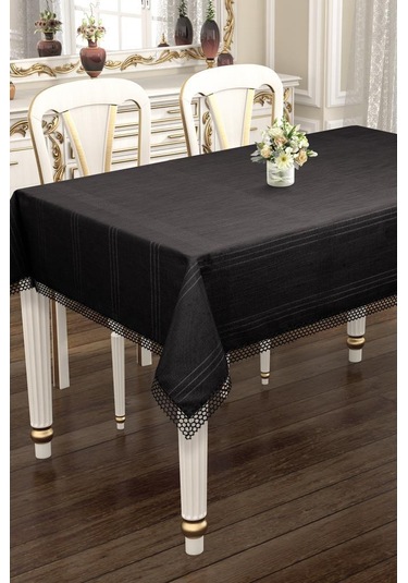 Asu 160x220 Cm Tek Masa Örtüsü Siyah Siyah